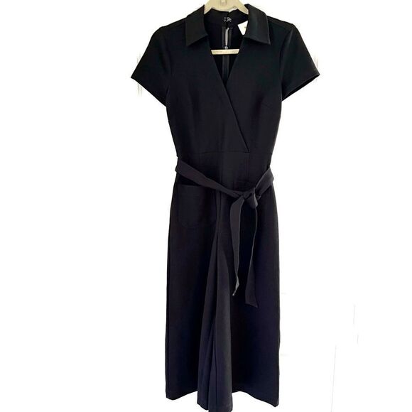NWT Anthropologie Maeve Collette Wrap Black Jumpsuit  Sz 2 Petite Host Pick 🥰 - Picture 10 of 16